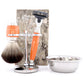 Vibrant orange 3-edge razor set with premium design