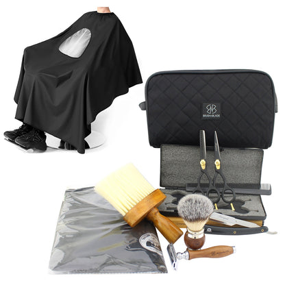 Personal Barber Kit for Grooming with Black 5.5 Inch Scissors