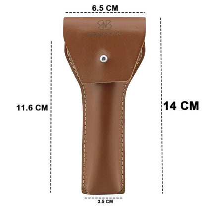 Brown Leather Pouch for Double Edge Safety Razor