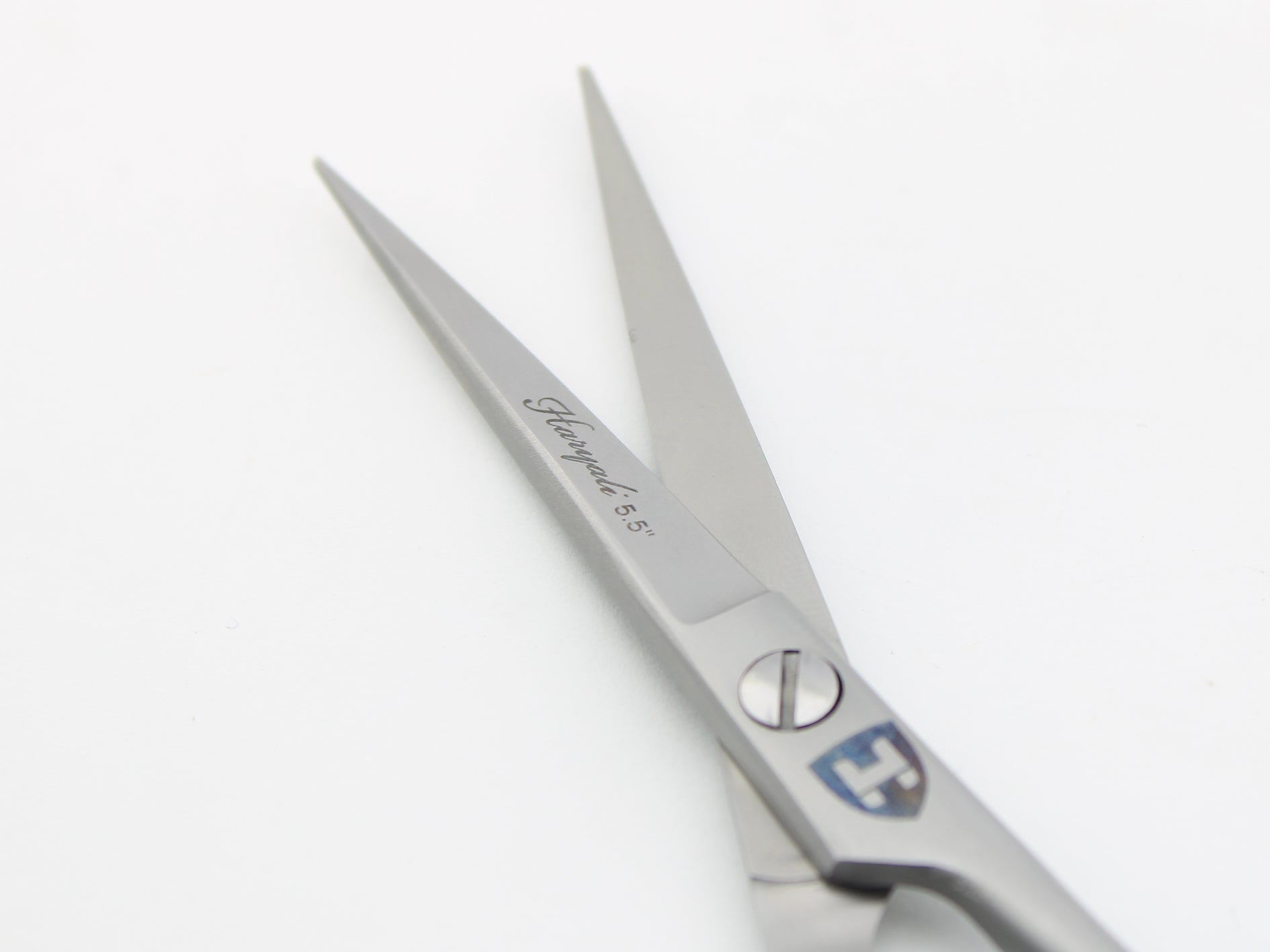 Stainless steel hair cutting scissors in silver