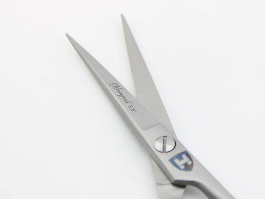 Stainless steel hair cutting scissors in silver