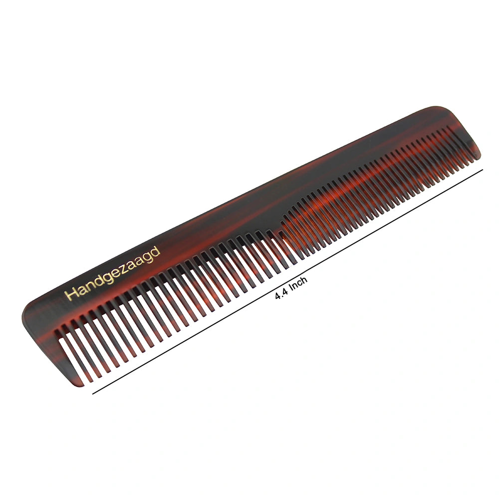 Premium Resin Beard and Mustache Comb with Leather Pouch