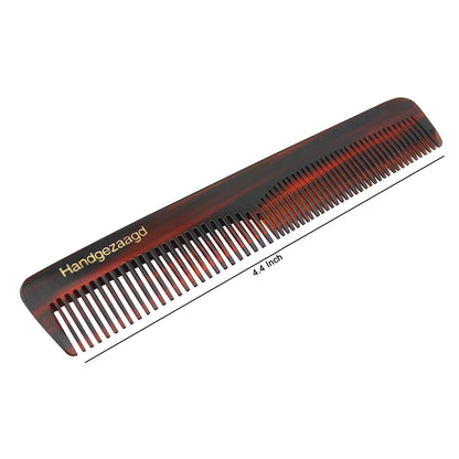 Premium Resin Beard and Mustache Comb with Leather Pouch
