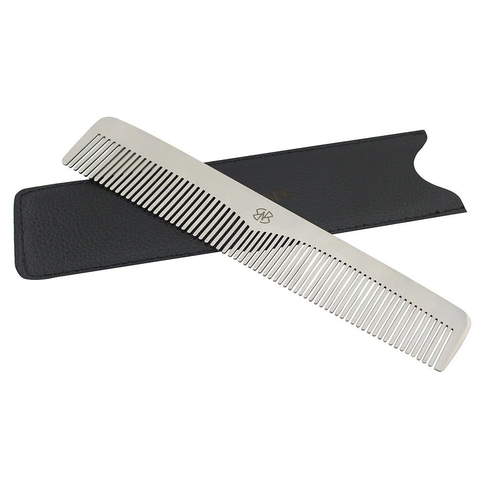 6.7" Chrome Steel Hair Comb for Professional Grooming