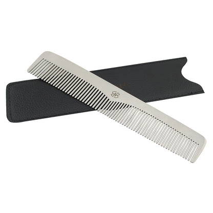 6.7" Chrome Steel Hair Comb for Professional Grooming