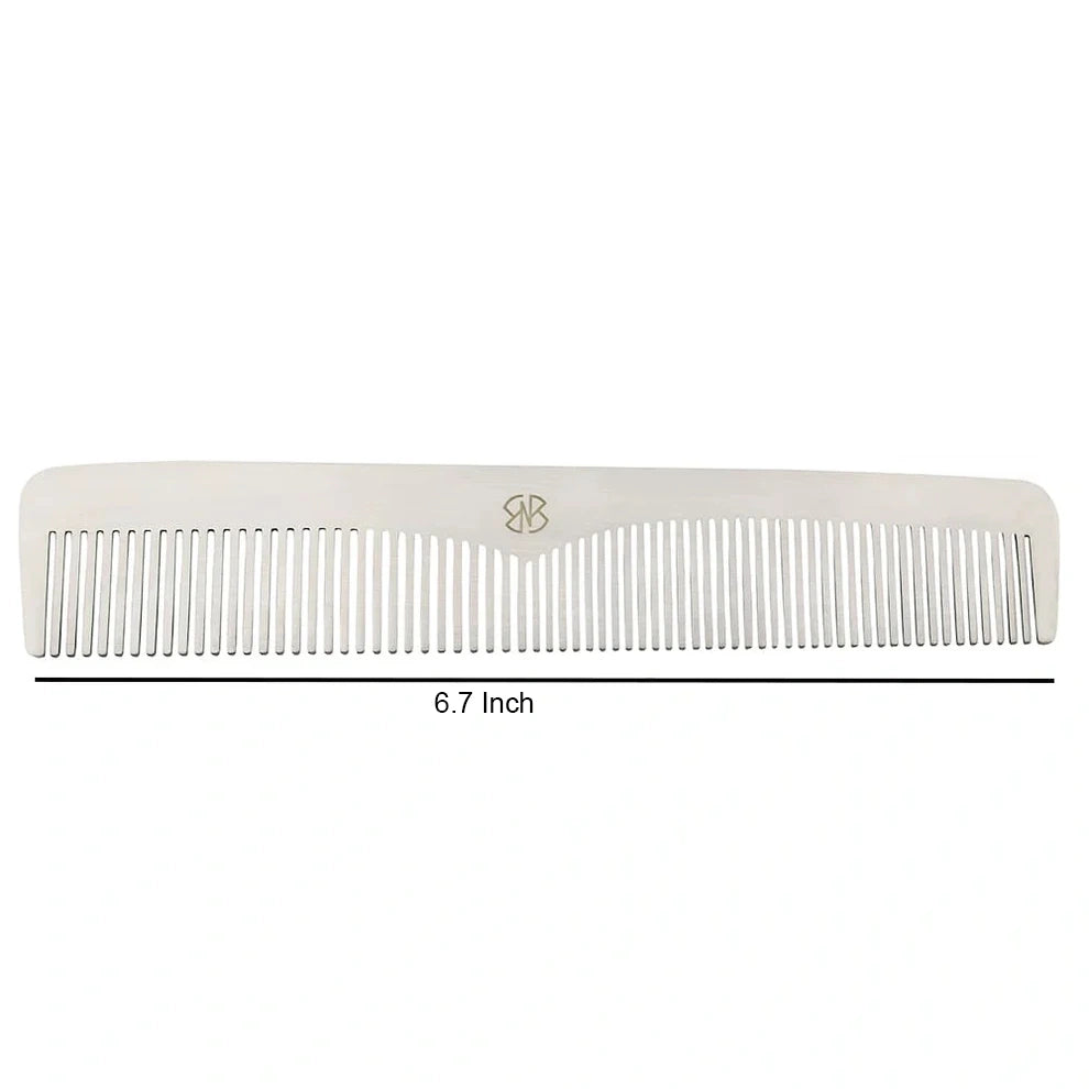 6.7" Chrome Steel Hair Comb for Professional Grooming