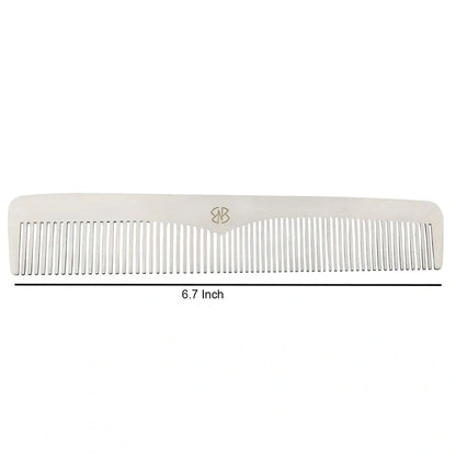 6.7" Chrome Steel Hair Comb for Professional Grooming