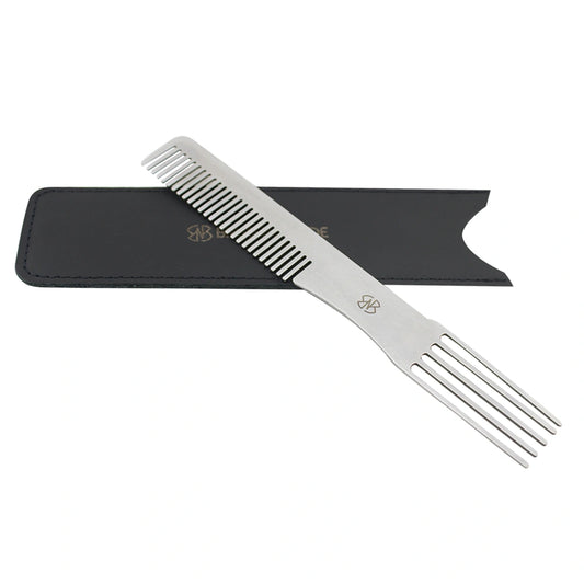 Dual Tooth Styling Hair Comb Stainless Steel