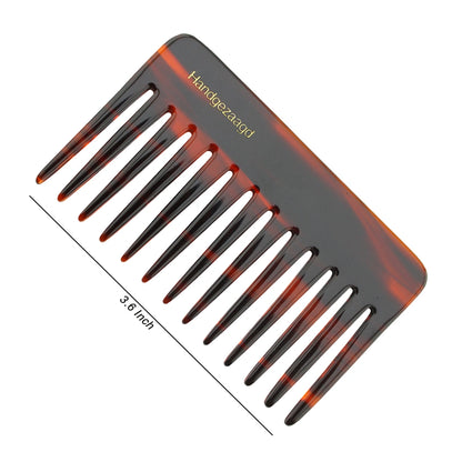 Premium Plastic Resin Hair Comb with Leather Pouch