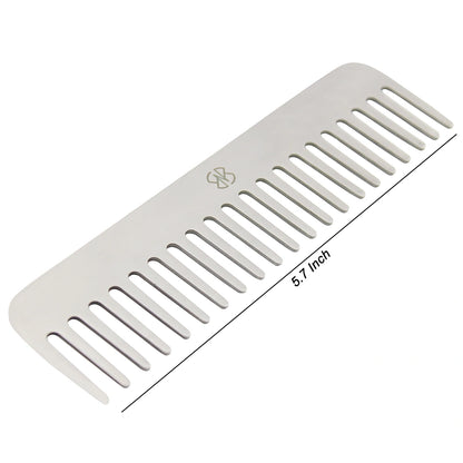 Premium Stainless Steel Wide Tooth Detangling Comb