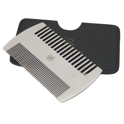 Stainless Steel EDC Dual Action Pocket Hair & Beard Comb