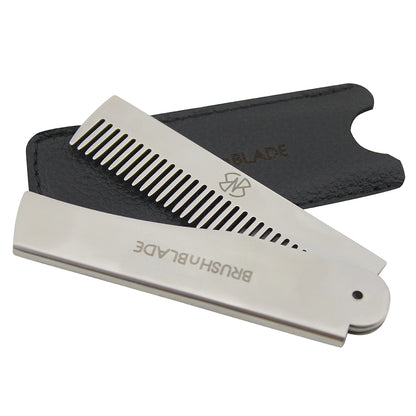 Stainless Steel Folding Pocket Beard Comb for Men