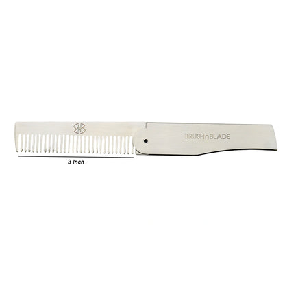 Stainless Steel Folding Pocket Beard Comb for Men