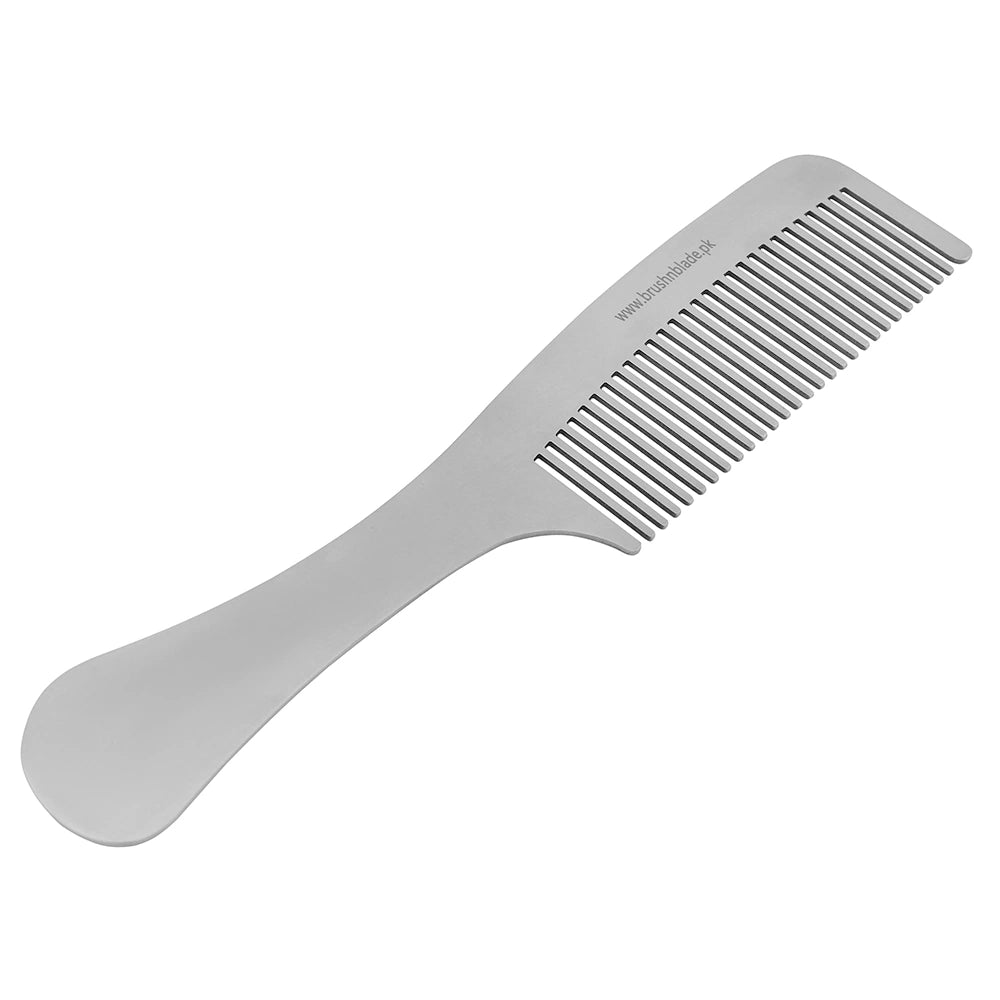 Stainless Steel Hair Comb 3.5-Inch with Leather Pouch