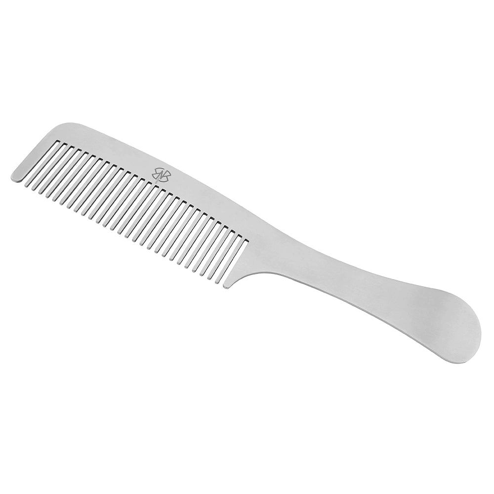 Stainless Steel Hair Comb 3.5-Inch with Leather Pouch