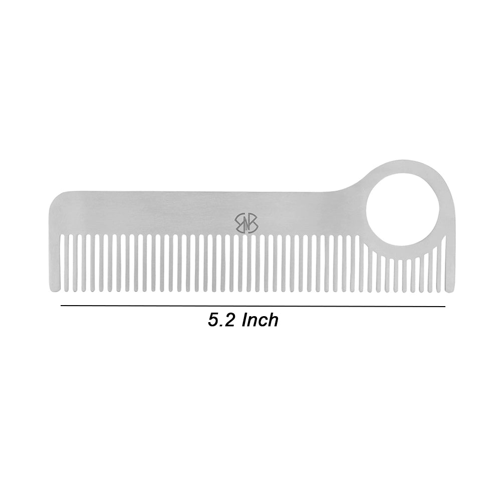 Stainless Steel Loop Handle Hair & Beard Comb