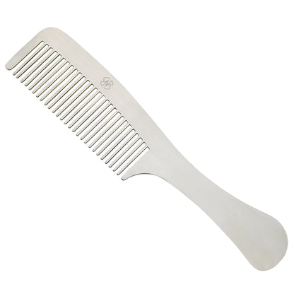 3.9" Stainless Steel Tetsuki Silver Hair Comb Long Handle