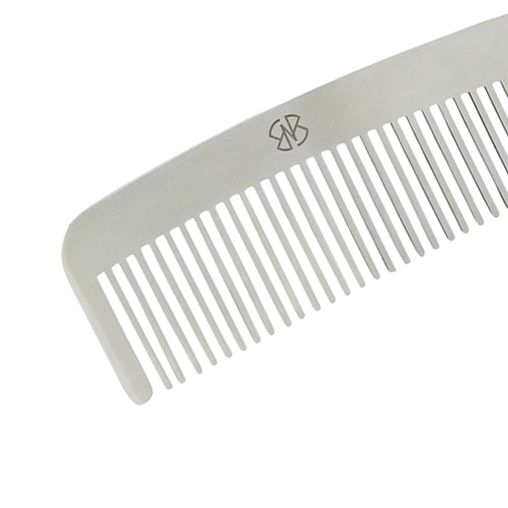 3.9" Stainless Steel Tetsuki Silver Hair Comb Long Handle
