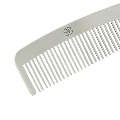 3.9" Stainless Steel Tetsuki Silver Hair Comb Long Handle
