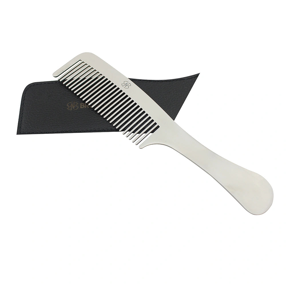 3.9" Stainless Steel Tetsuki Silver Hair Comb Long Handle