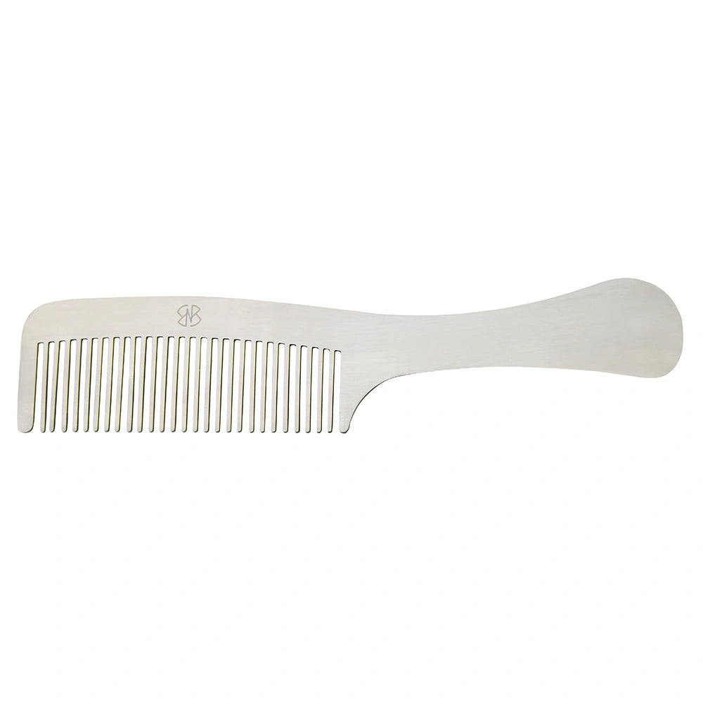 3.9" Stainless Steel Tetsuki Silver Hair Comb Long Handle