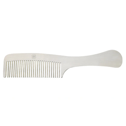 3.9" Stainless Steel Tetsuki Silver Hair Comb Long Handle