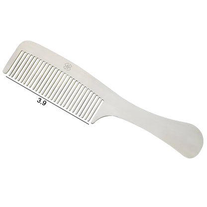 3.9" Stainless Steel Tetsuki Silver Hair Comb Long Handle