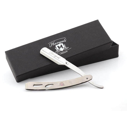 Silver Finish Replaceable Blade Cut Throat Razor