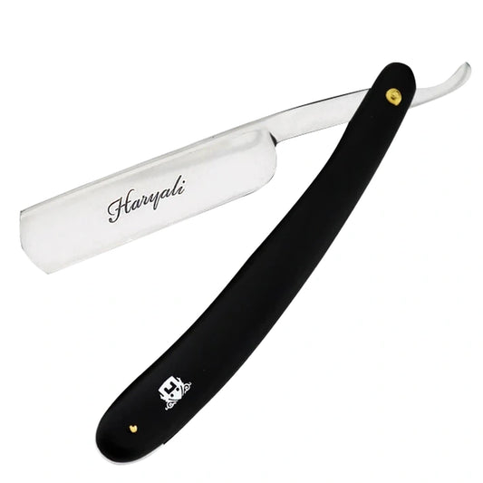 Plastic Matte Black Handle Straight Razor