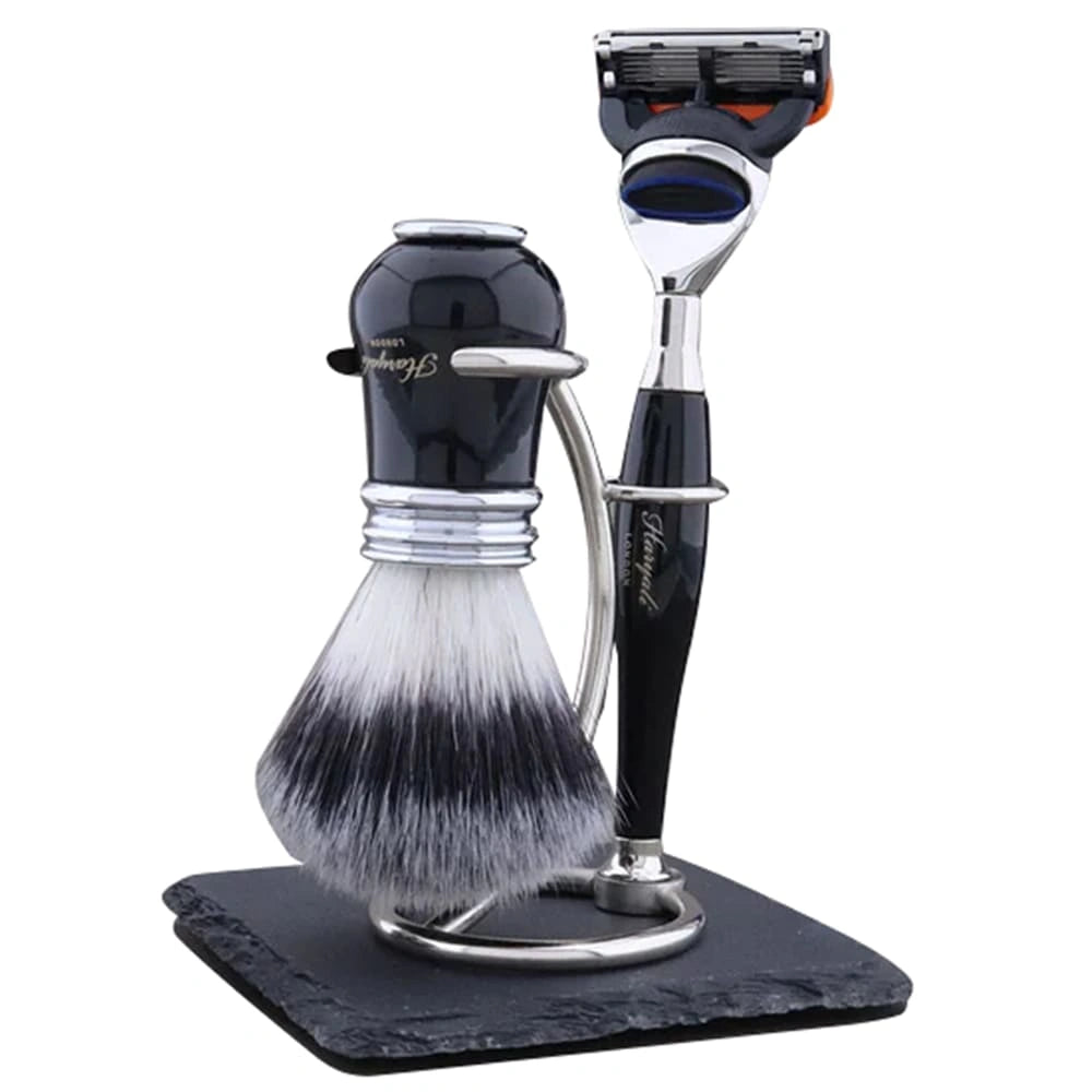 Lille Silver Synthetic Complete Shaving Kit for Men