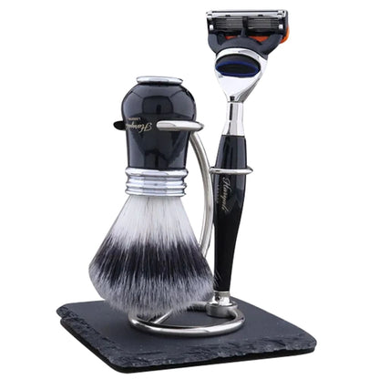 Lille Silver Synthetic Complete Shaving Kit for Men