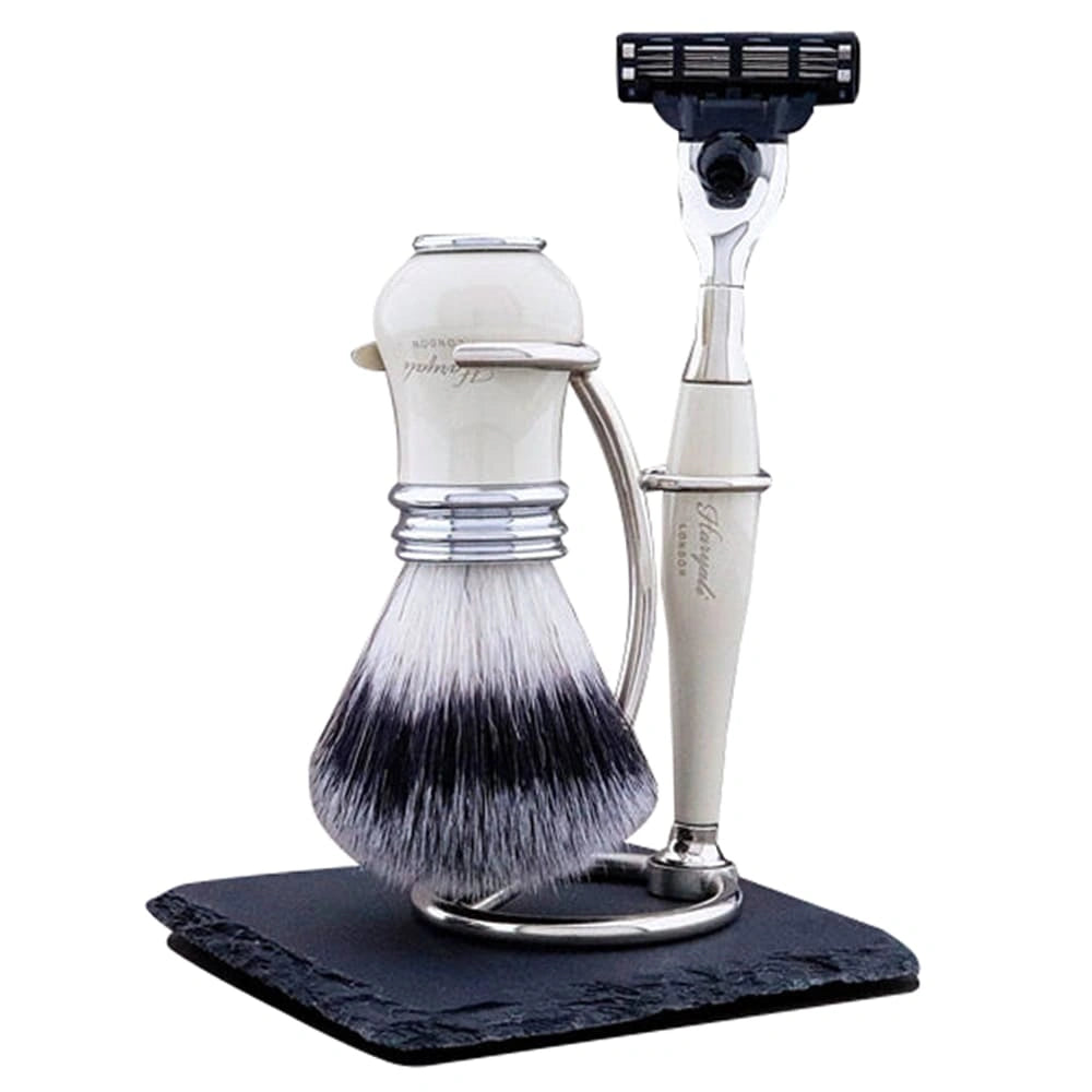 Lille Silver Synthetic Complete Shaving Kit for Men