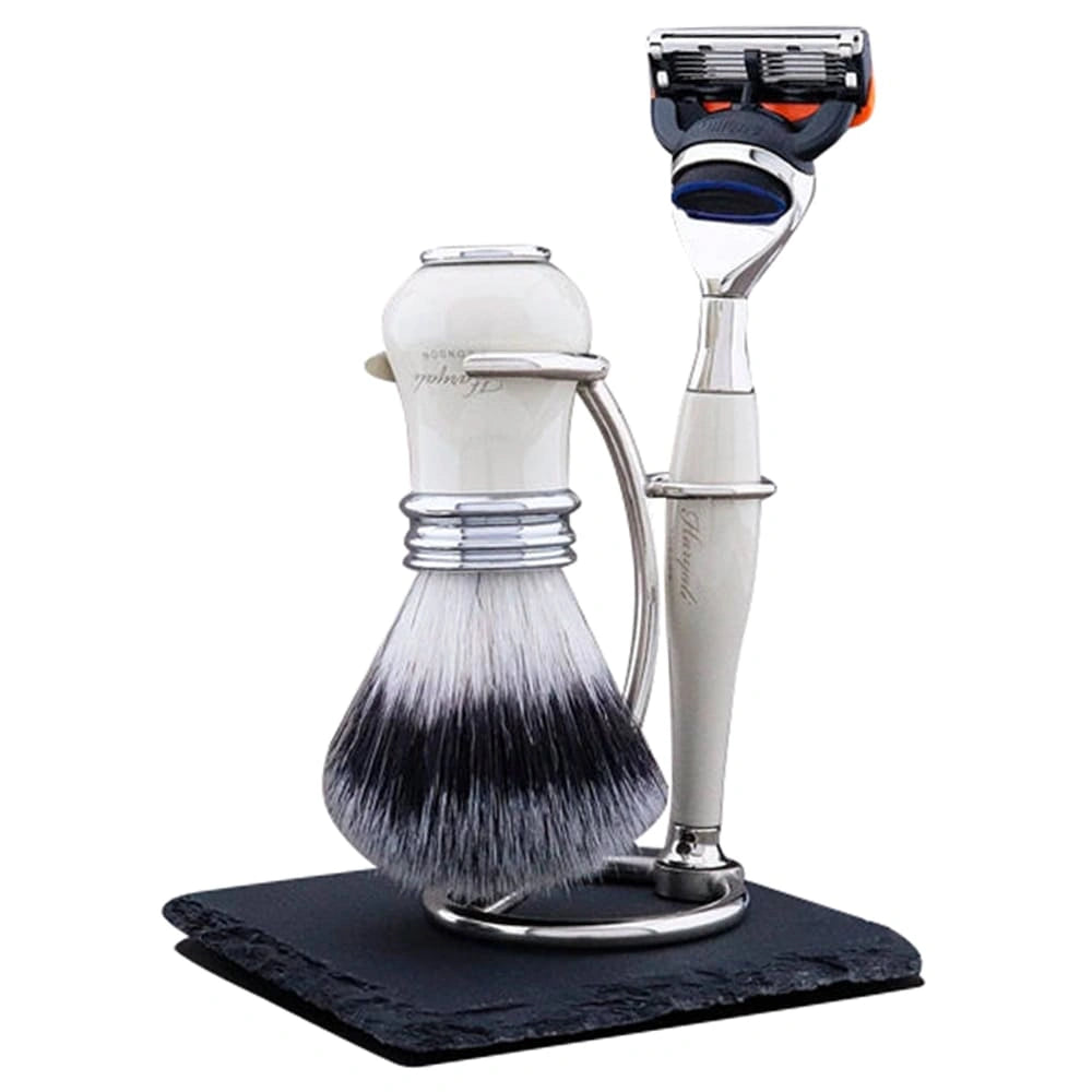 Lille Silver Synthetic Complete Shaving Kit for Men