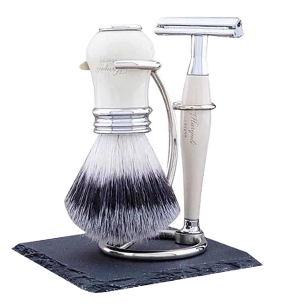 Lille Silver Synthetic Complete Shaving Kit for Men
