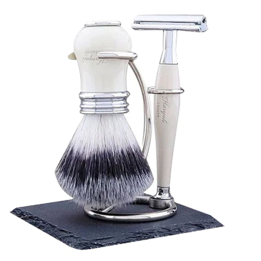 Lille Silver Synthetic Complete Shaving Kit for Men