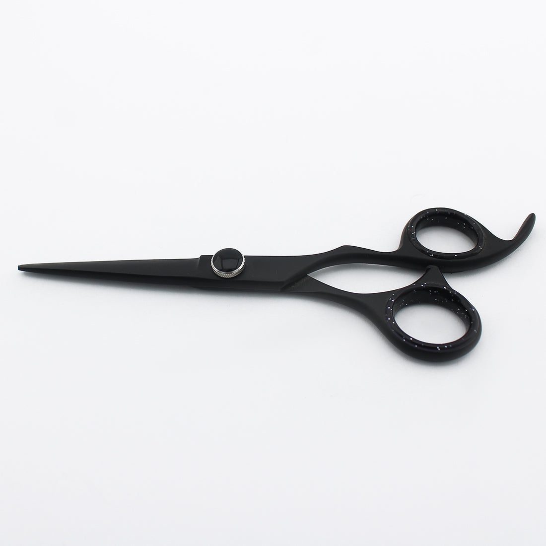 High-quality Matte Black 6-inch offset hair cutting scissor with adjustable screws, perfect for barbers and stylists – BnB