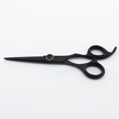 High-quality Matte Black 6-inch offset hair cutting scissor with adjustable screws, perfect for barbers and stylists – BnB
