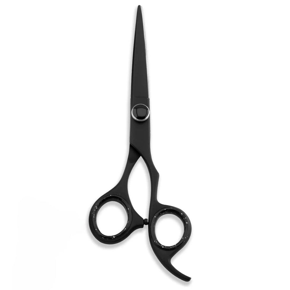 Matte Black 6-inch offset hair cutting scissor with adjustable screws for precise and smooth trimming – BnB