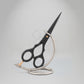 Black 5" Hairdressing Scissors with Fixed Screws