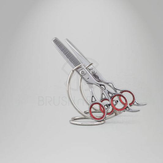 Silver 6.5” Offset Hairdressing Scissors Set with Adjustable Screws