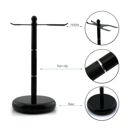 Black Shaving Stand Holder for Razor and Brush - HARYALI LONDON