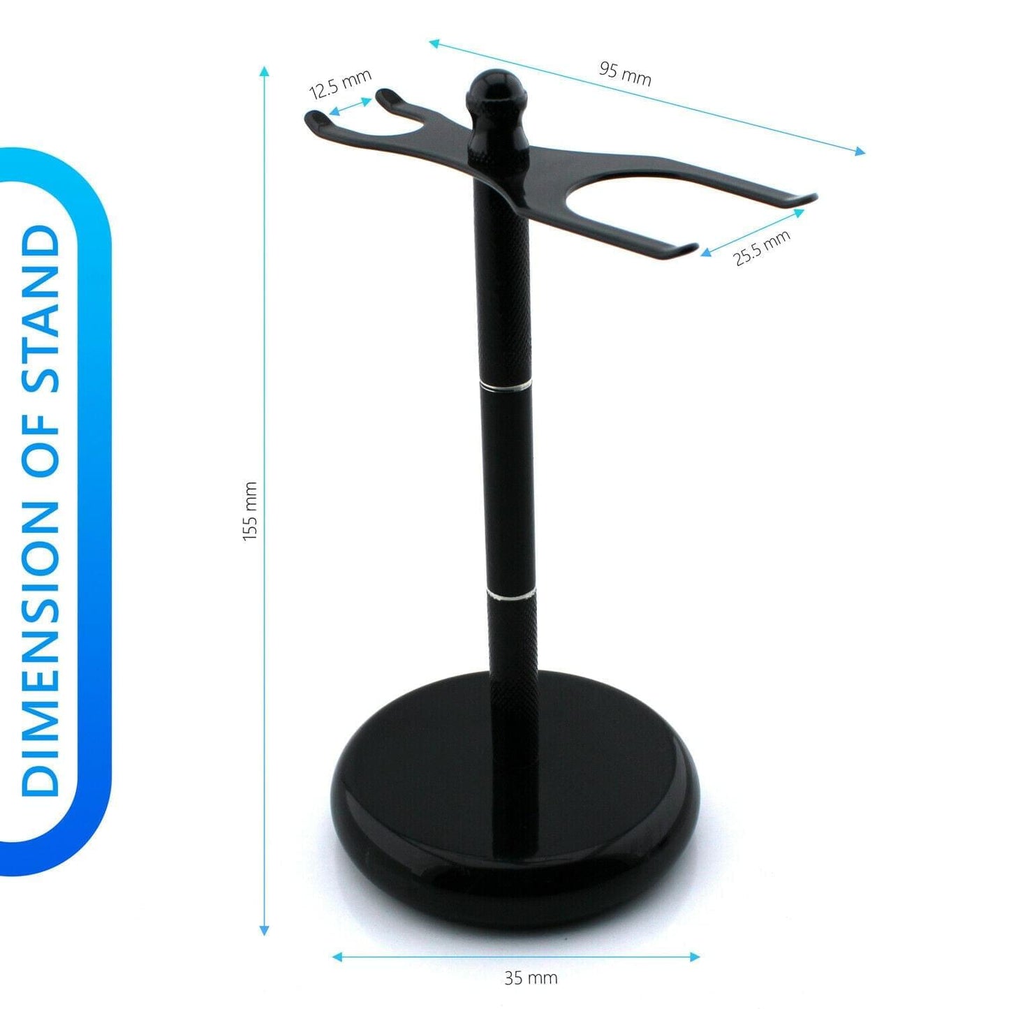 Black Shaving Stand Holder for Razor and Brush - HARYALI LONDON