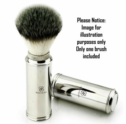 Compact Travel Shaving Brush with Synthetic Silvertip