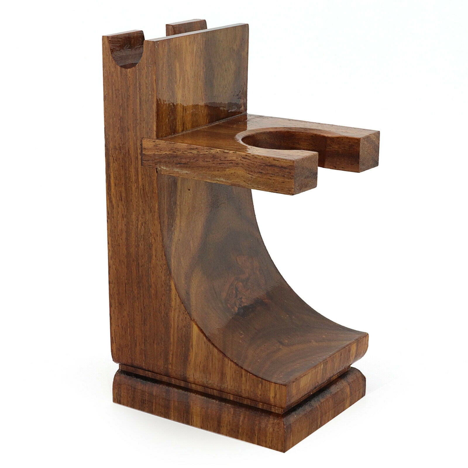 Wooden Shaving Stand for Brush and Razor