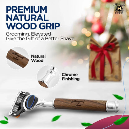 Titan Wood 5 Blade Razor for Men - HARYALI LONDON