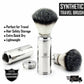 Compact Travel Shaving Brush with Synthetic Silvertip