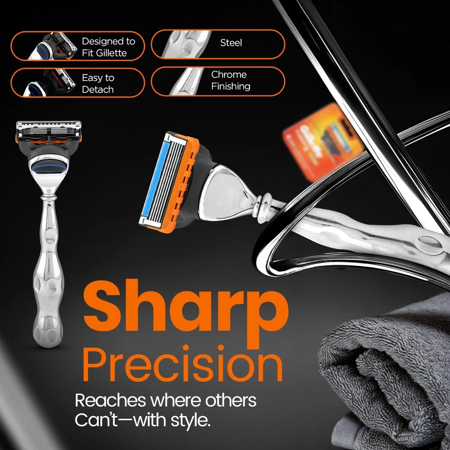 Vase Shape Stainless Steel 5 Blade Metal Razor