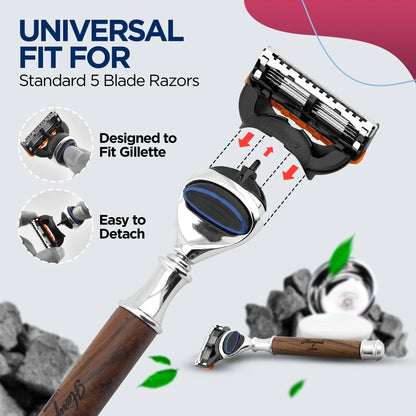 Titan Wood 5 Blade Razor for Men - HARYALI LONDON