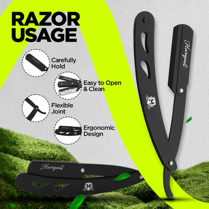 Cut Work Stainless Steel Replaceable Blade Cut Throat Razor