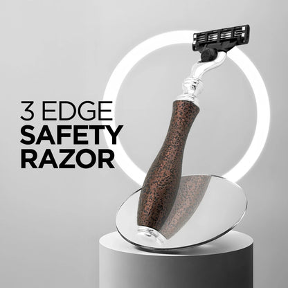 Antique 3 Blade Razor in Metallic Maroon - HARYALI LONDON